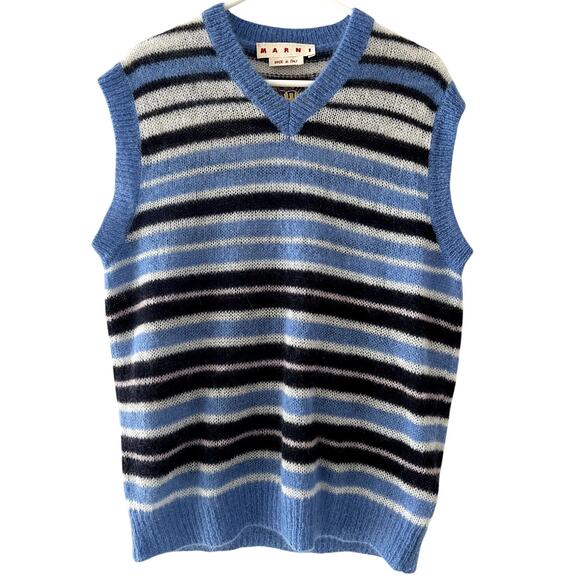 MARNI Mohair Fuzzy Wuzzy Made In Italy Men's Sz 50 Vest Unused Rare Super Soft - Picture 1 of 10